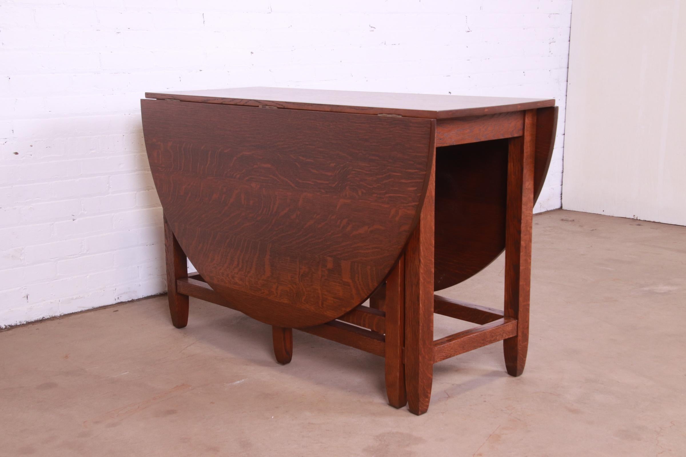 Gustav Stickley Mission Oak Arts & Crafts Gate Leg Drop Leaf Dining Table 9