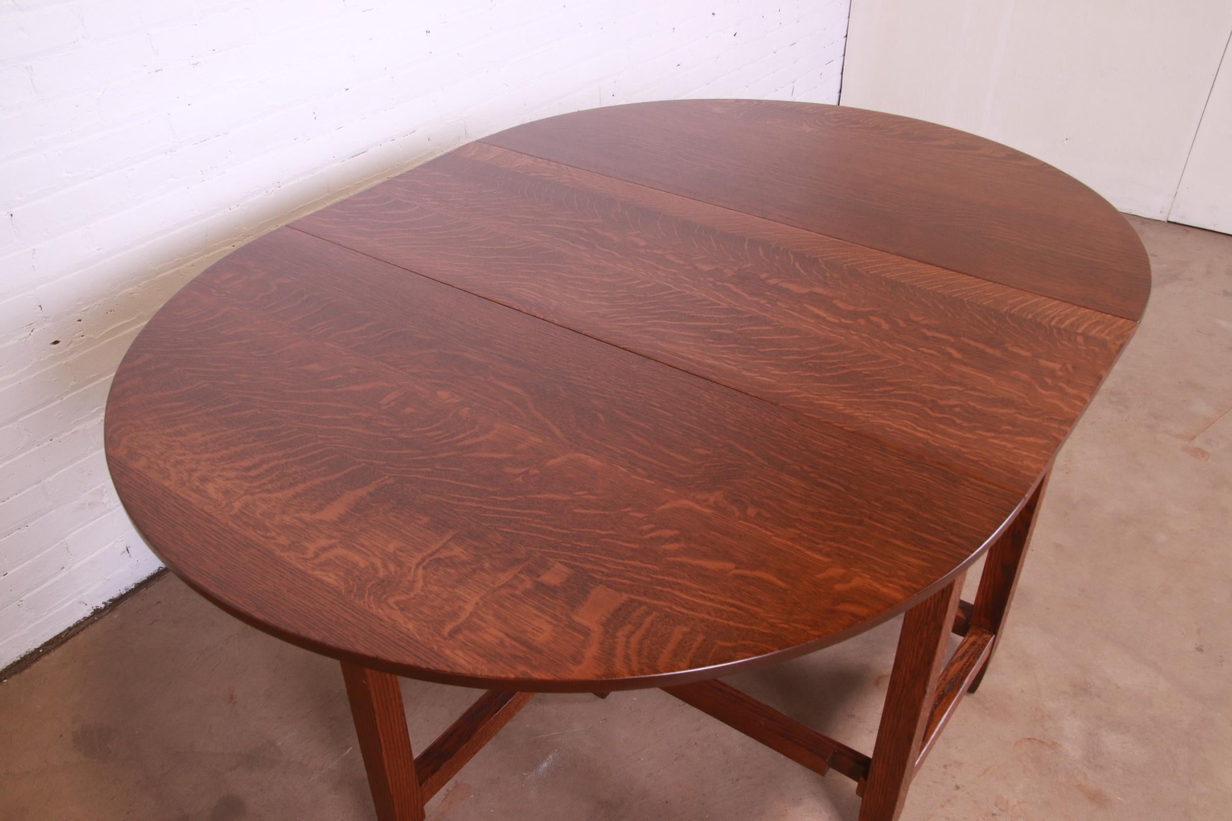 Gustav Stickley Mission Oak Arts & Crafts Gate Leg Drop Leaf Dining Table 1