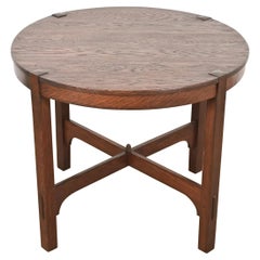 Gustav Stickley Mission Oak Arts & Crafts Lampentisch, neu lackiert