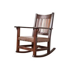 Gustav Stickley Mission Oak Arts & Crafts Rocking Chair, Circa 1910