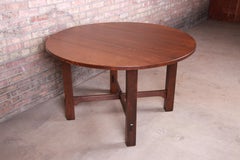 Gustav Stickley Mission Oak Arts & Crafts Round Dining Table, Newly Restored