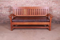 Gustav Stickley Mission Oak Arts & Crafts Settle Sofa, circa 1900