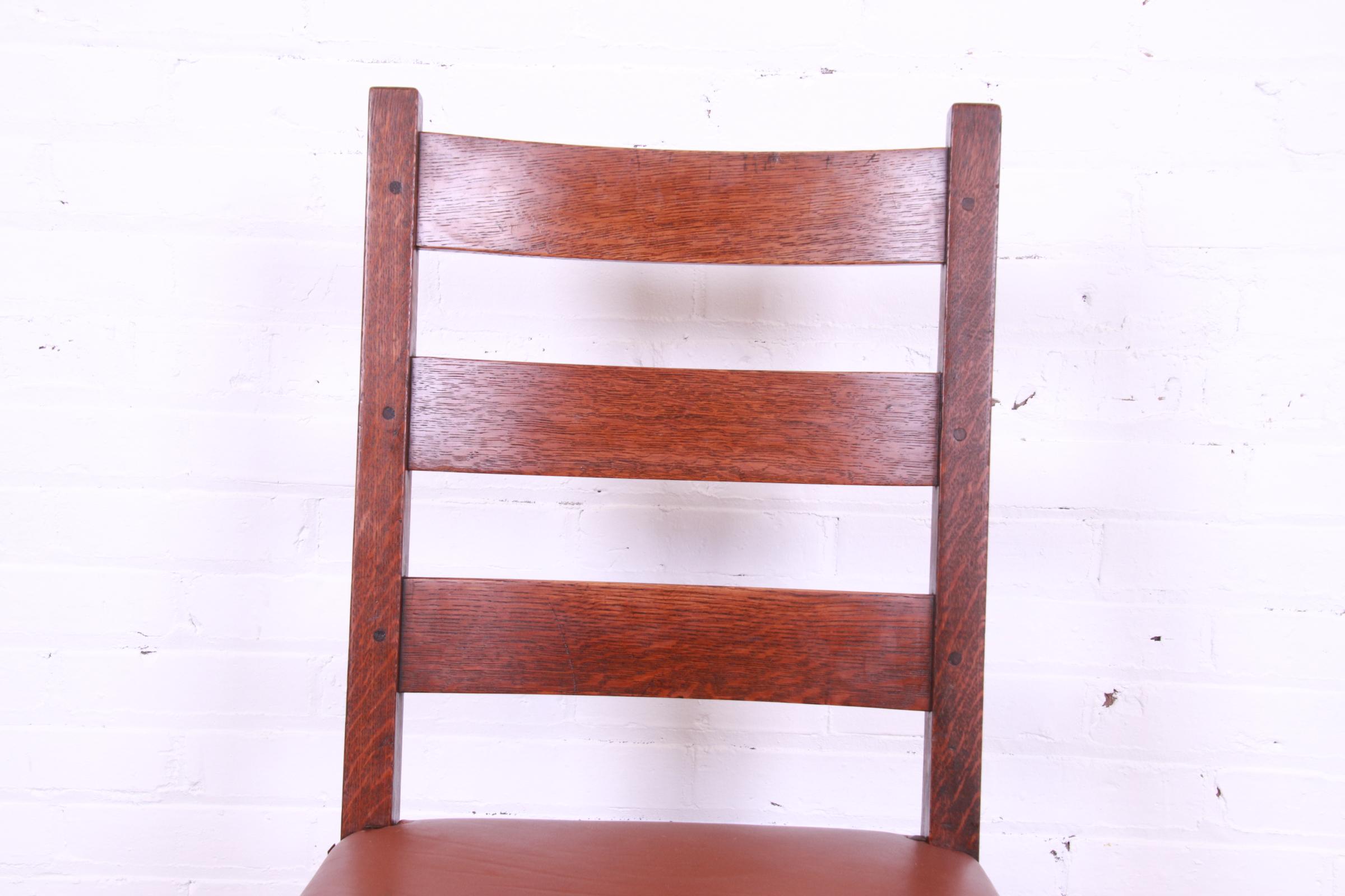 Gustav Stickley Mission Oak Arts & Crafts Sewing Rocking Chair, Circa 1900 1