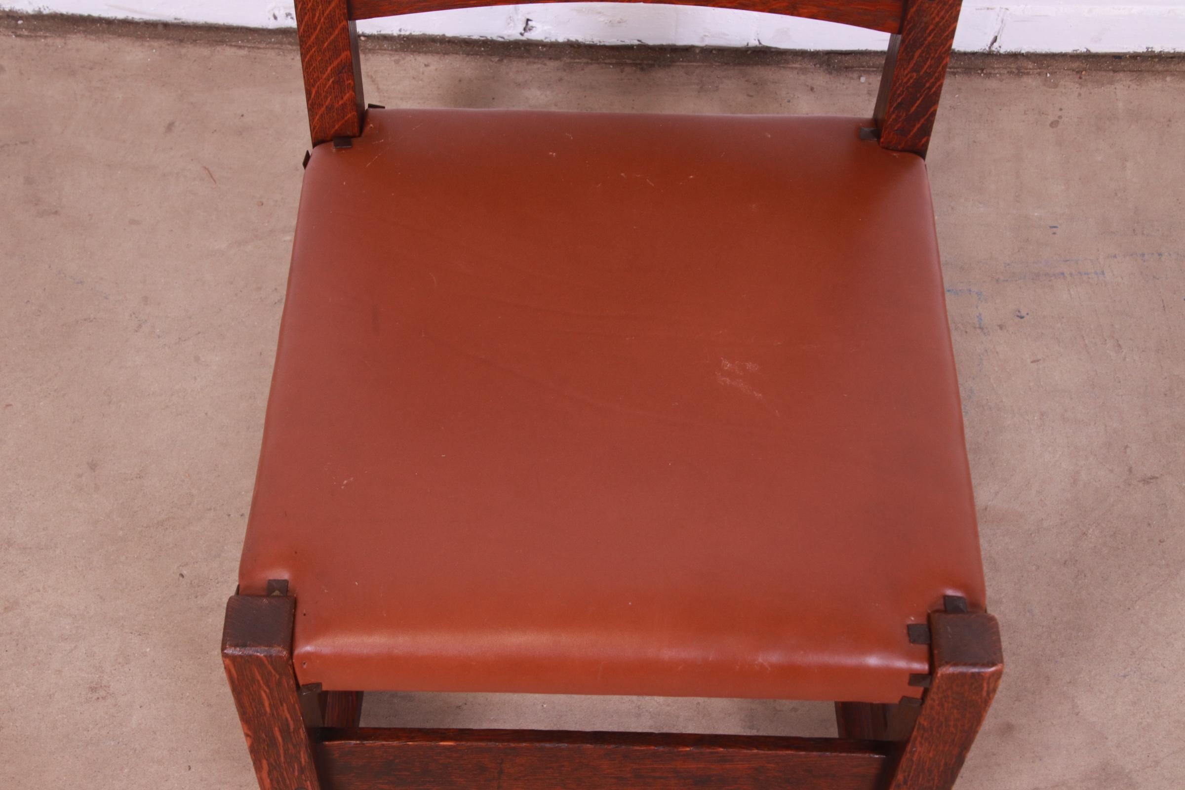Gustav Stickley Mission Oak Arts & Crafts Sewing Rocking Chair, Circa 1900 2
