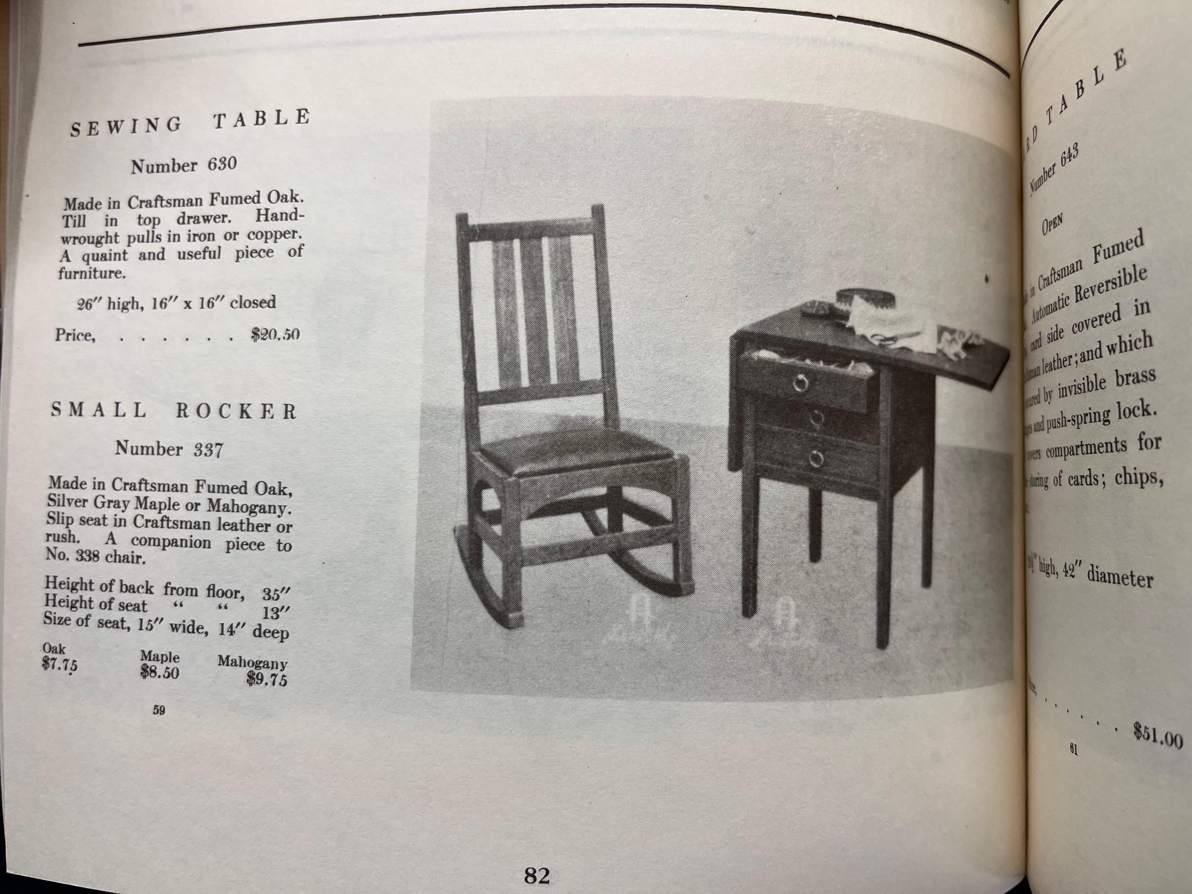 Gustav Stickley Mission Oak Arts & Crafts Sewing Rocking Chair, Circa 1900 For Sale 6