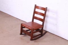 Gustav Stickley Mission Oak Arts & Crafts Sewing Rocking Chair, Circa 1900