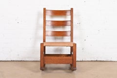 Gustav Stickley Mission Oak Arts & Crafts Sewing Rocking Chair, Circa 1900