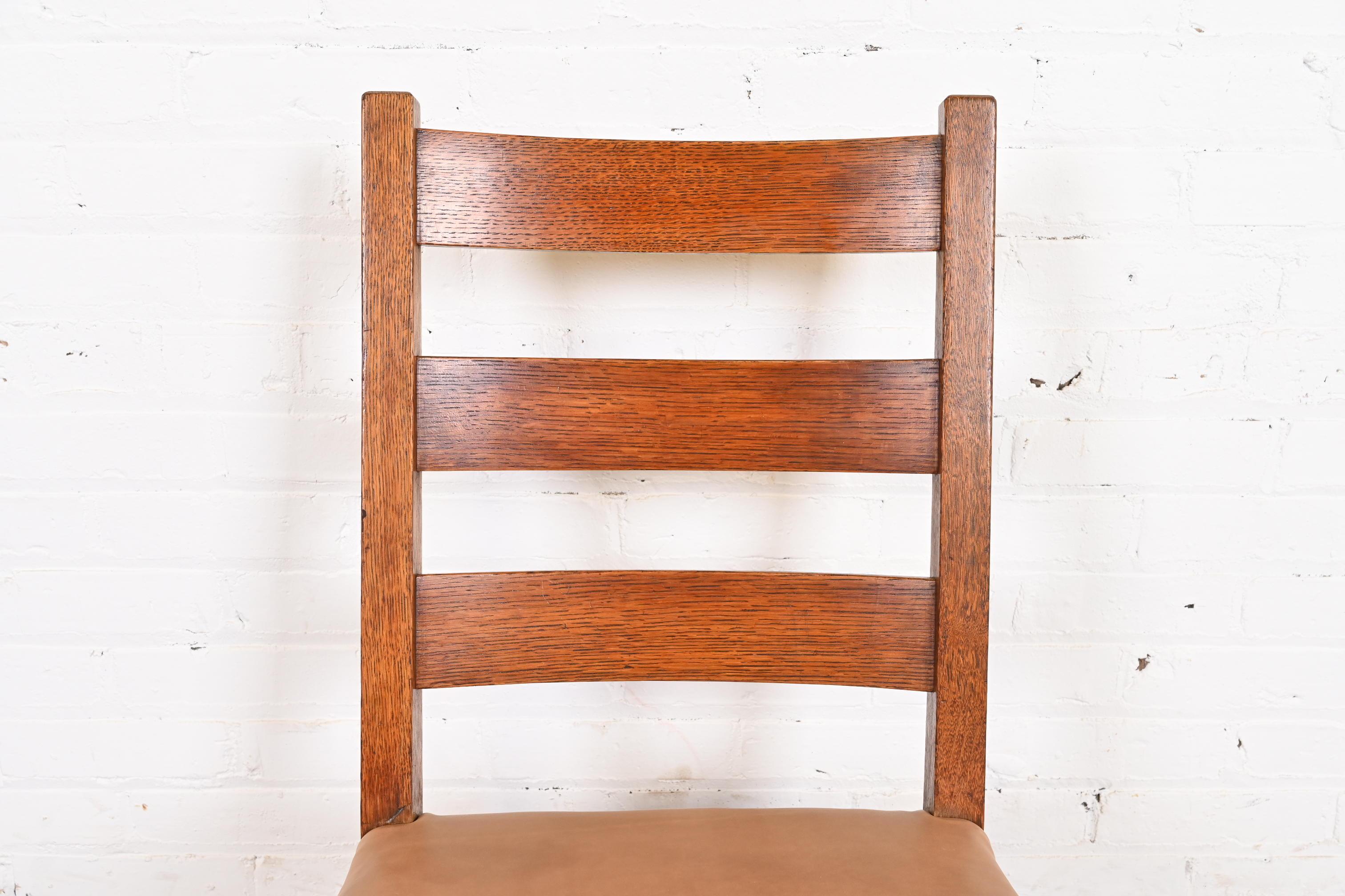 20th Century Gustav Stickley Mission Oak Arts & Crafts Sewing Rocking Chair, Circa 1900 For Sale