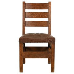 Gustav Stickley Mission Oak Arts & Crafts-Beistellstuhl oder Esszimmerstuhl, um 1910