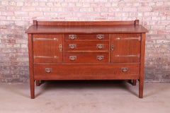 Gustav Stickley Mission Oak Arts & Crafts Sideboard, Circa 1900