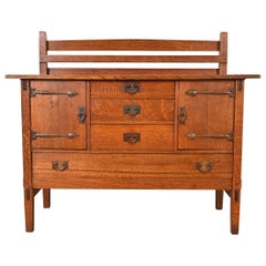 Gustav Stickley Mission Oak Arts & Crafts Sideboard, Circa 1900