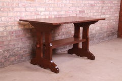 Gustav Stickley Mission Oak Arts & Crafts Trestle Library Table or Writing Desk