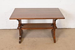 Gustav Stickley Mission Oak Arts & Crafts Trestle Library Table or Writing Desk