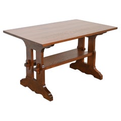 Gustav Stickley Mission Oak Arts & Crafts Trestle Library Table or Writing Desk