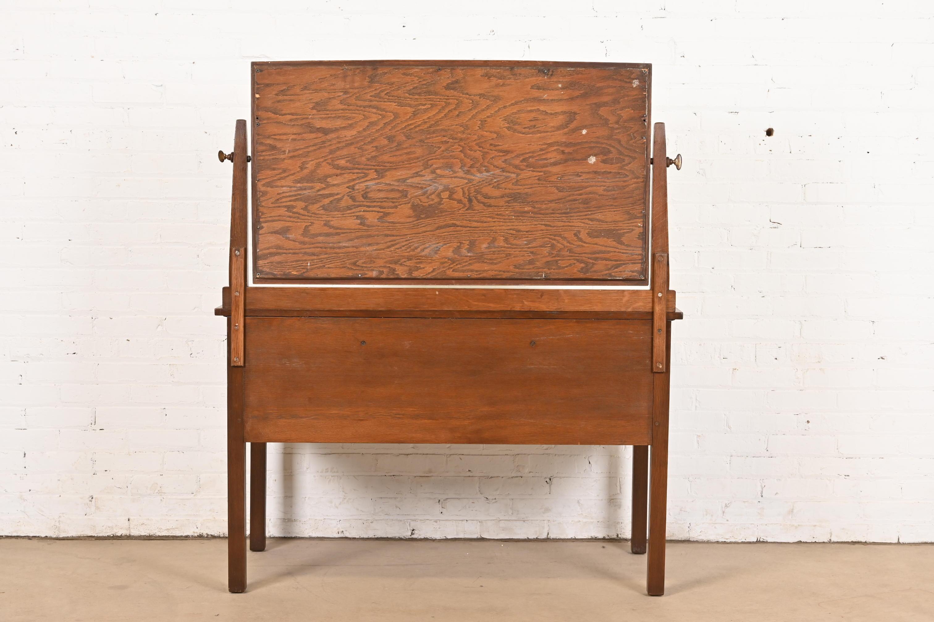 Gustav Stickley Mission Oak Arts & Crafts Vanity or Dressing Table, Refinished 5