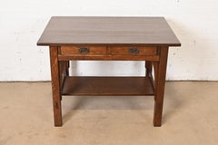 Gustav Stickley Mission Oak Arts & Crafts Writing Desk or Library Table