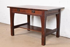 Gustav Stickley Mission Oak Arts & Crafts Writing Desk or Library Table