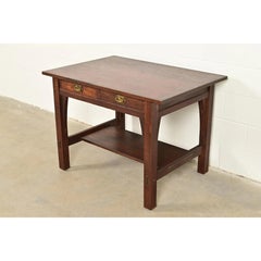Gustav Stickley Mission Oak Arts & Crafts Writing Desk or Library Table