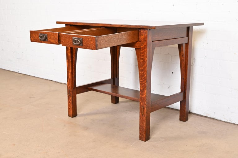 Gustav Stickley Mission Oak Arts and Crafts Writing Desk or Library