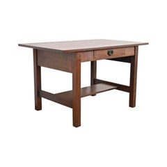 Gustav Stickley Mission Arts & Crafts Escritorio o mesa de biblioteca de roble