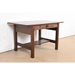 Gustav Stickley Mission Oak Arts & Crafts Writing Desk or Library Table