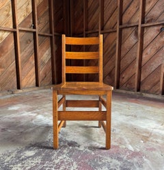 Gustav Stickley Oak Ladder Back Desk / Dining Chair, c.1916