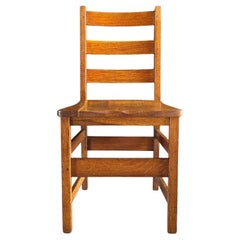 Gustav Stickley Oak Ladder Back Desk / Dining Chair, c.1916