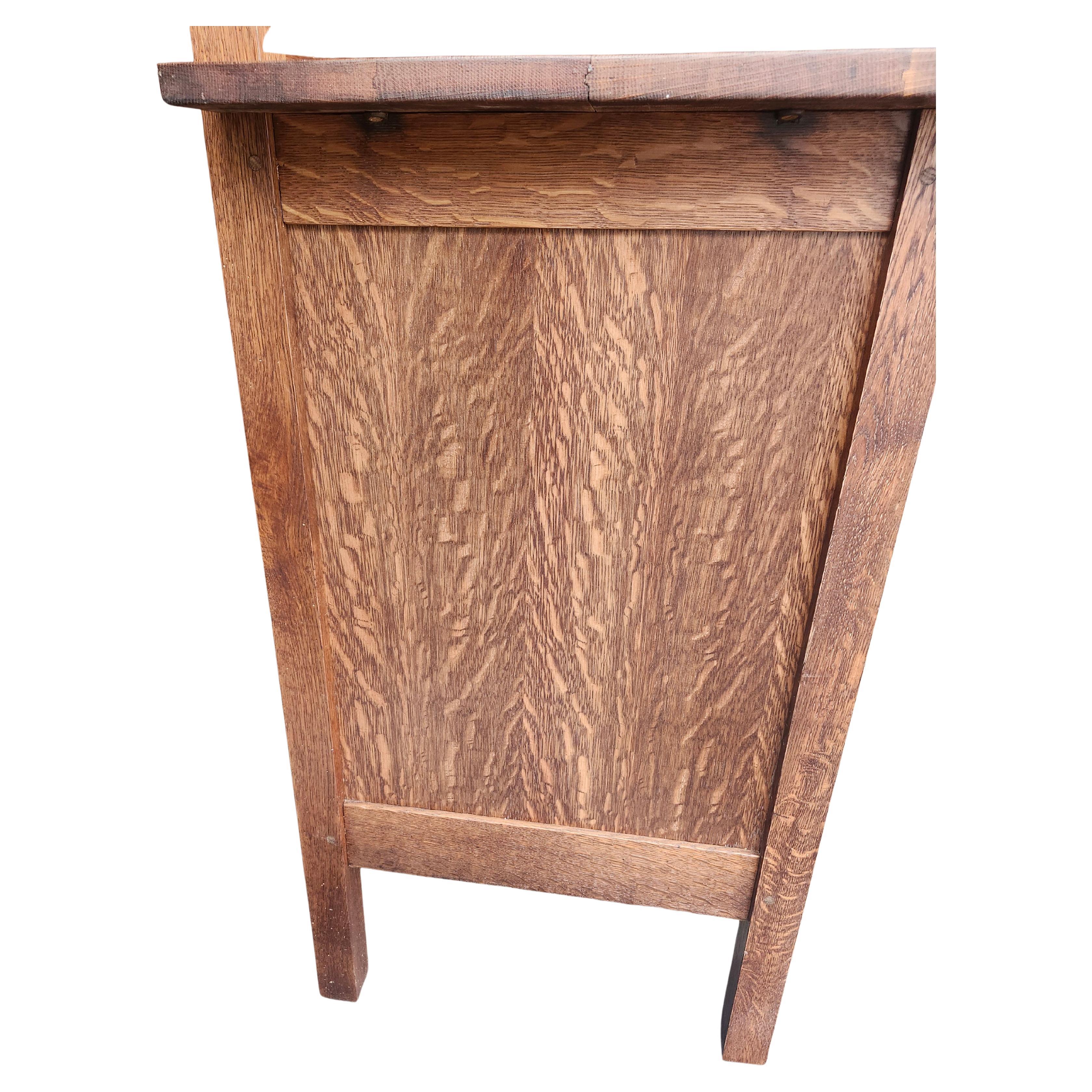 Hammered Gustav Stickley Sideboard Model #814 with Original Bronze Hardware C1905 For Sale