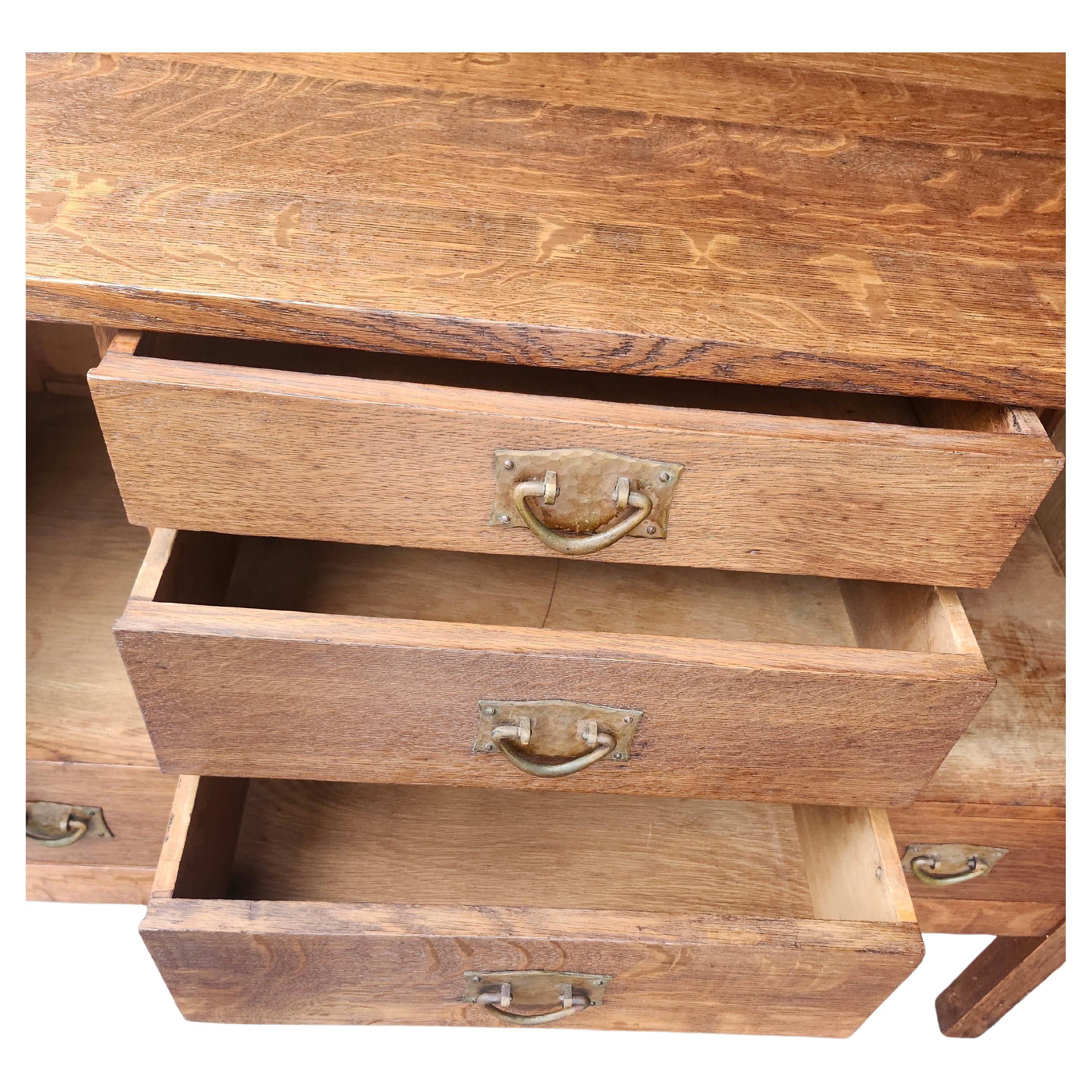 Gustav Stickley Sideboard Model #814 with Original Bronze Hardware C1905 In Good Condition For Sale In Port Jervis, NY