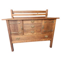 Buffet Gustav Stickley modèle n° 814 avec quincaillerie en bronze d'origine C1905