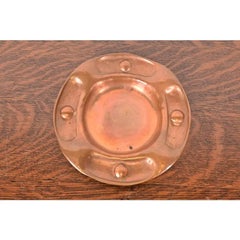 Gustav Stickley Signed Hammered Copper Ashtray or Catchall, Circa 1910