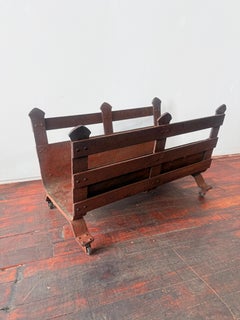 Gustav Stickley Style Arts And Crafts Copper And Iron Log Holder, C. 1910