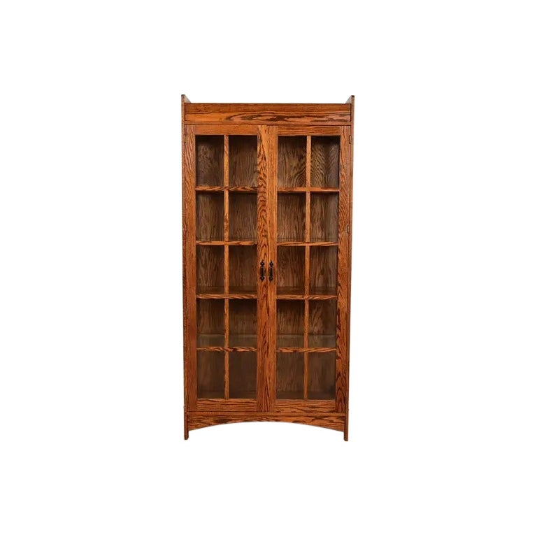 Mobile libreria illuminato in stile Gustav Stickley Mission Oak Arts
Crafts