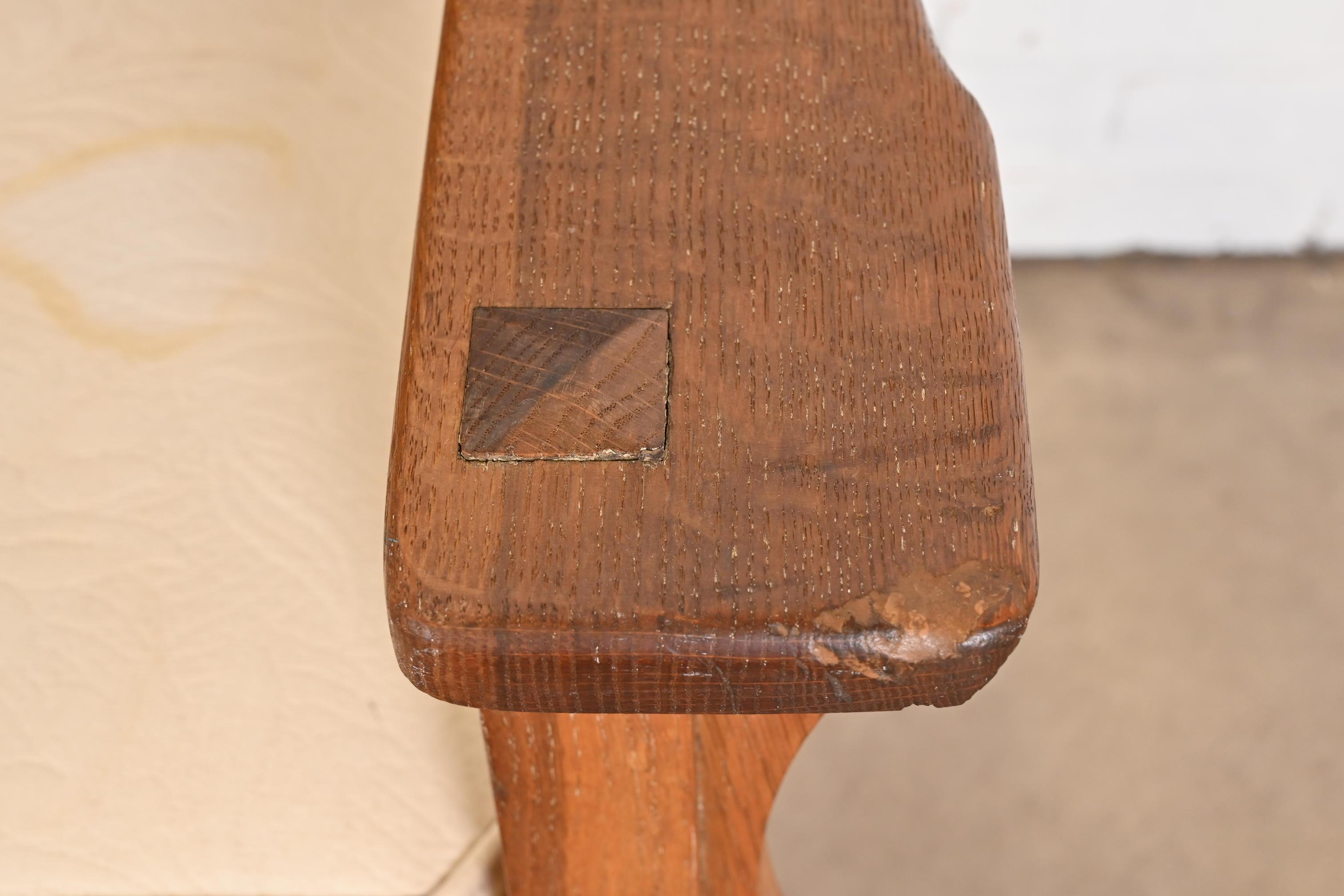 Offenes Eichenholz-Sessel oder Loveseat im Gustav Stickley-Stil aus Eichenholz, Arts and Crafts im Angebot 6