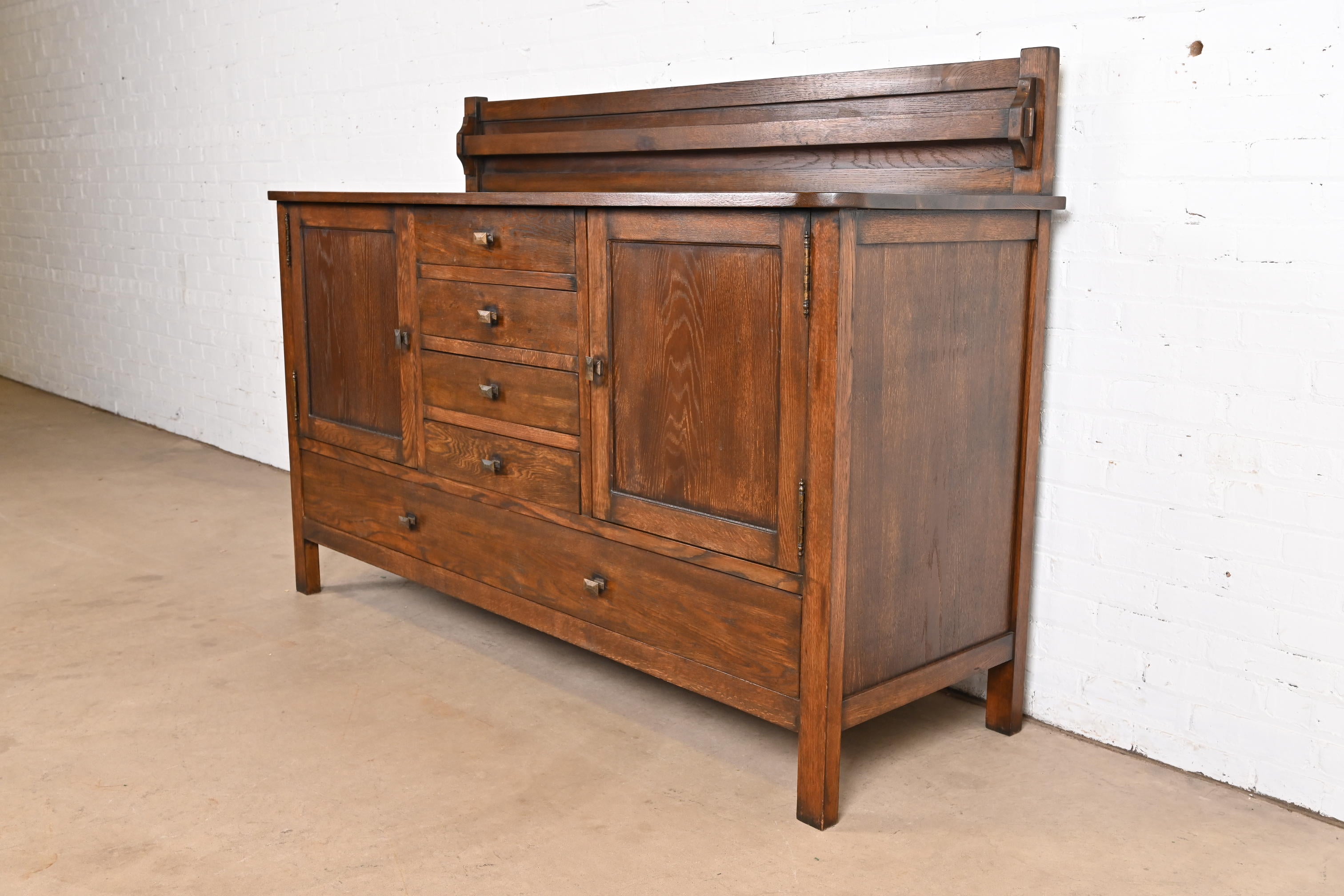 Arts and Crafts Gustav Stickley Style Mission Oak Arts & Crafts Sideboard