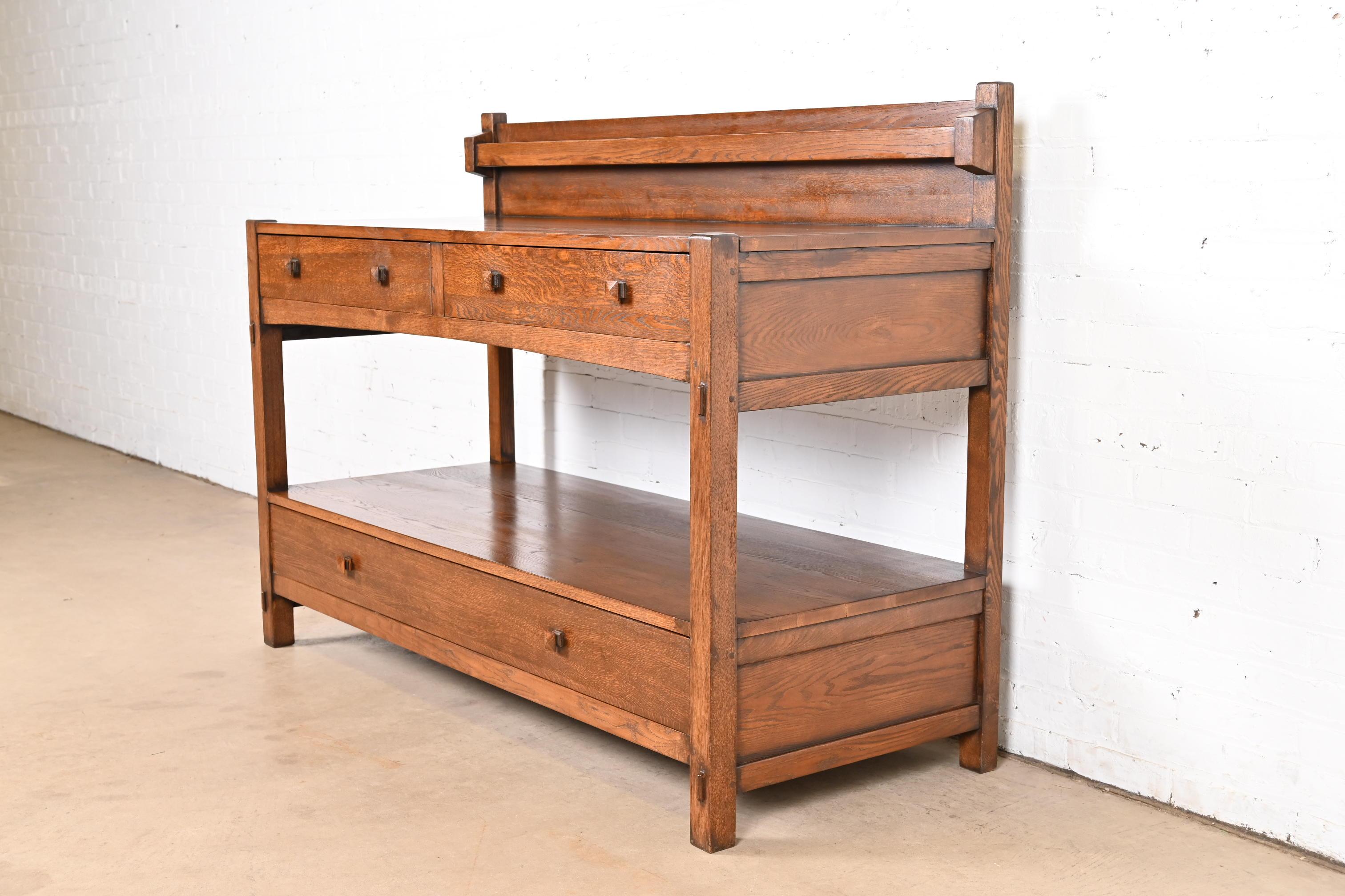 Arts and Crafts Buffet ou buffet Mission en chêne Arts & Crafts de style Gustav Stickley en vente
