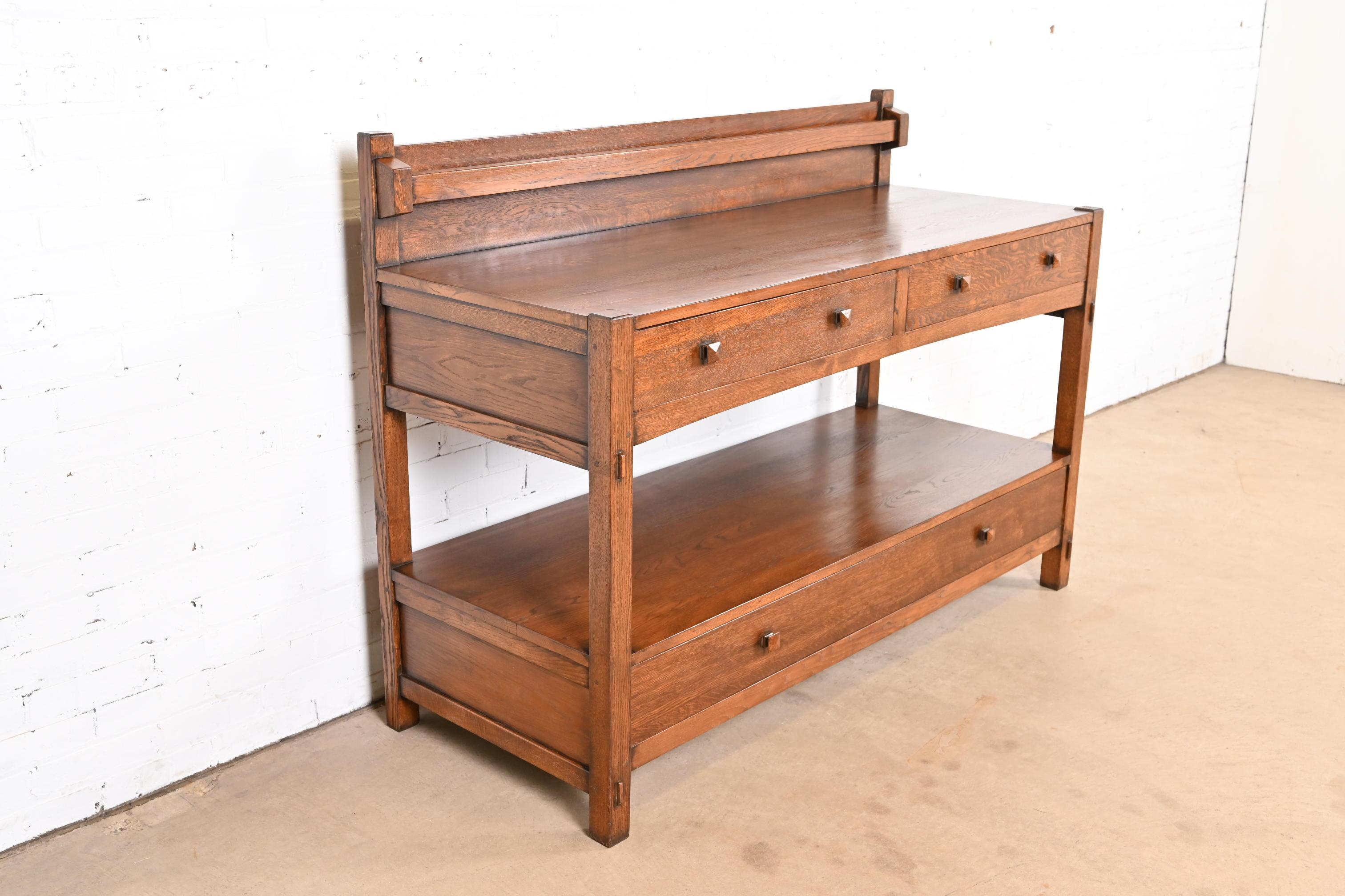 Américain Buffet ou buffet Mission en chêne Arts & Crafts de style Gustav Stickley en vente