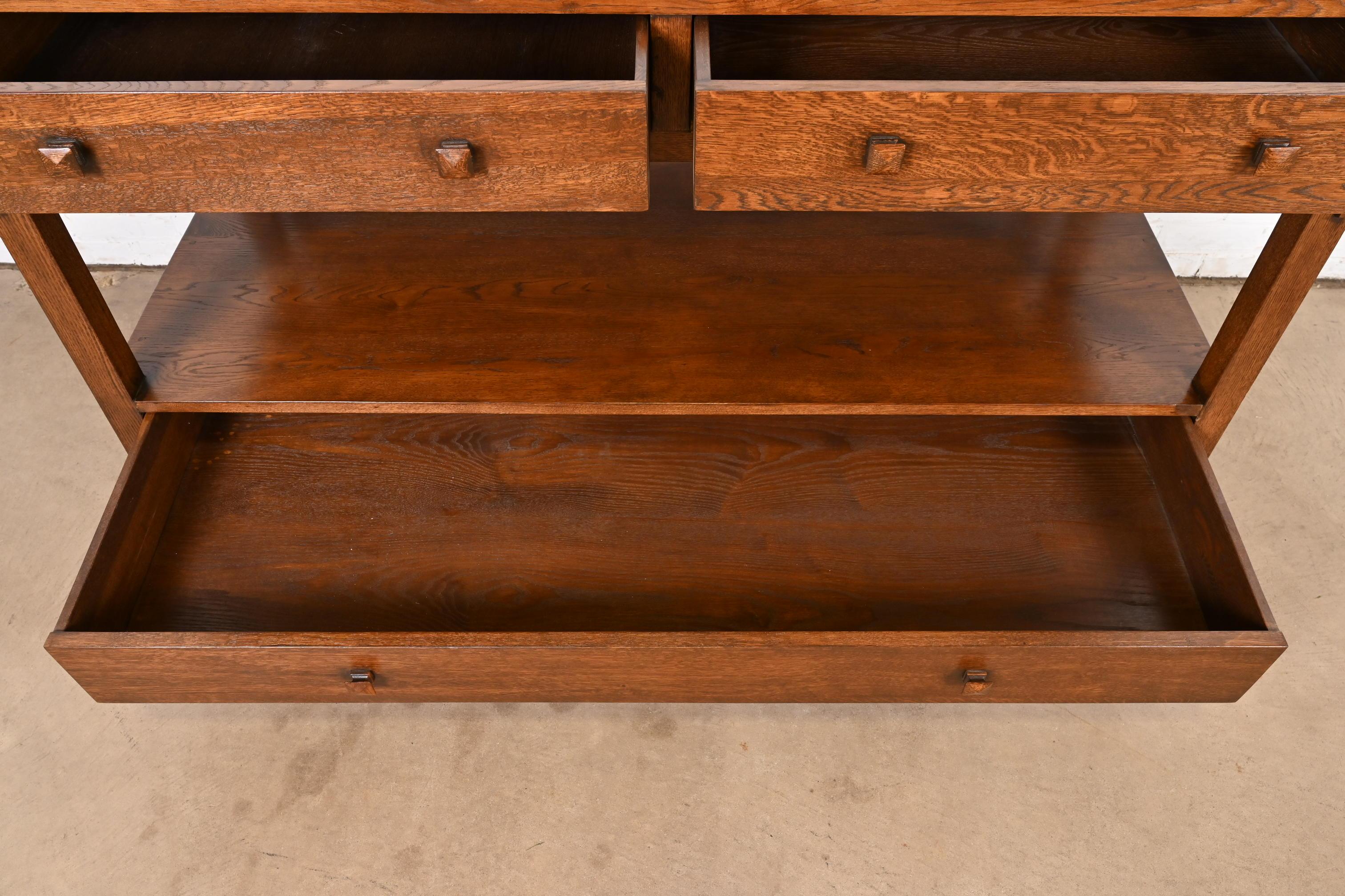 Chêne Buffet ou buffet Mission en chêne Arts & Crafts de style Gustav Stickley en vente