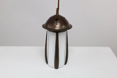 Gustav Stickley style. An Arts & Crafts hand hammered patinated copper lantern