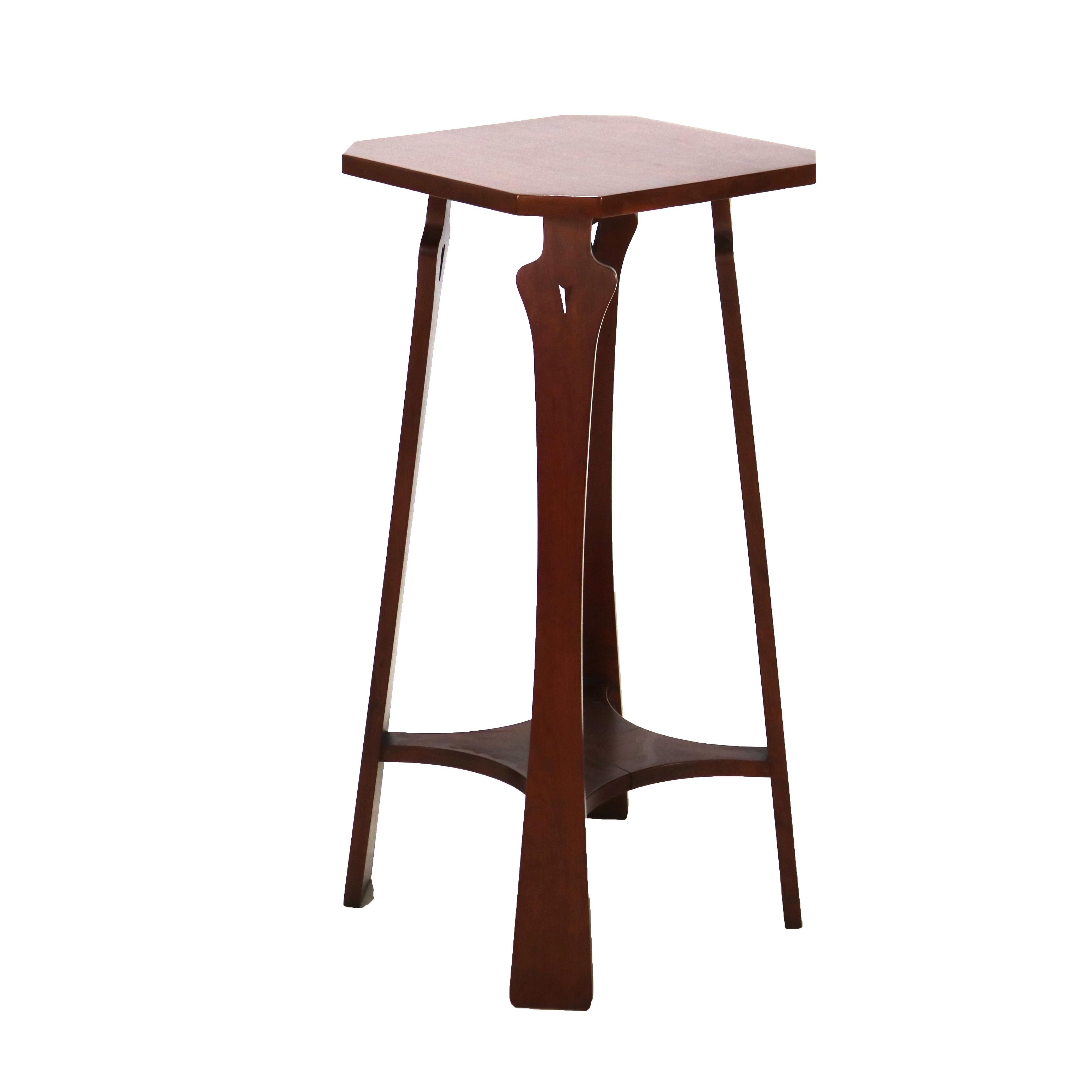 Gustav Stickley Tom Jones Arts & Crafts Cherry Drink Stand, Signed, C2013 For Sale 1