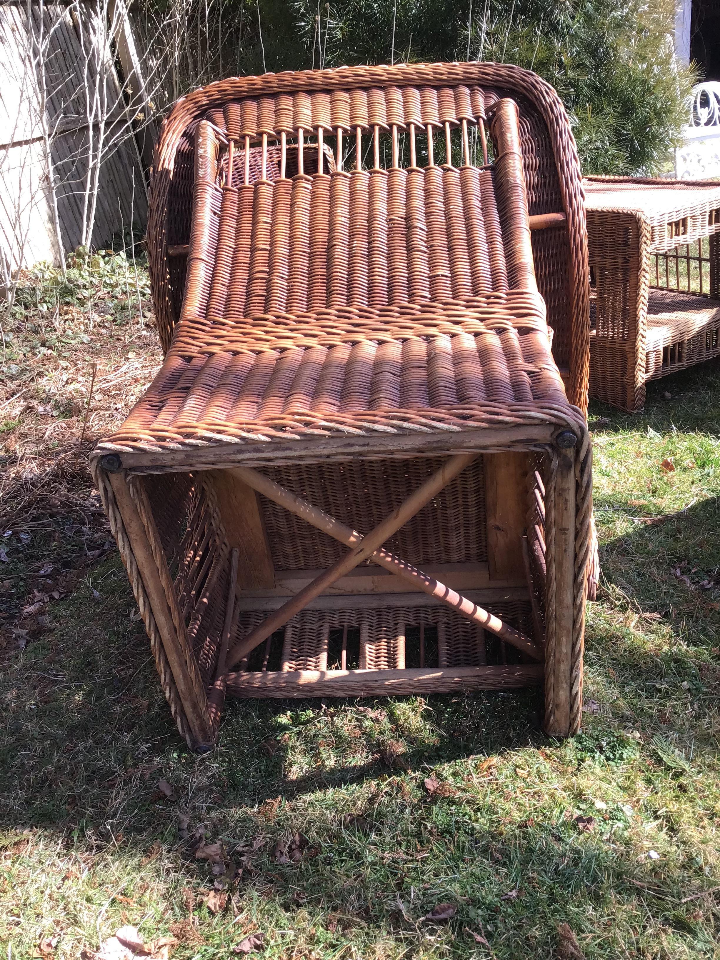 Stickley Willow Pattern Arts and Crafts Wicker Furniture Set 6 pieces 4