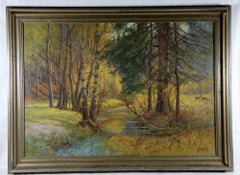 Trübau - Original Oil Painting by Gustav Tauschinsky - Mid 20th Century