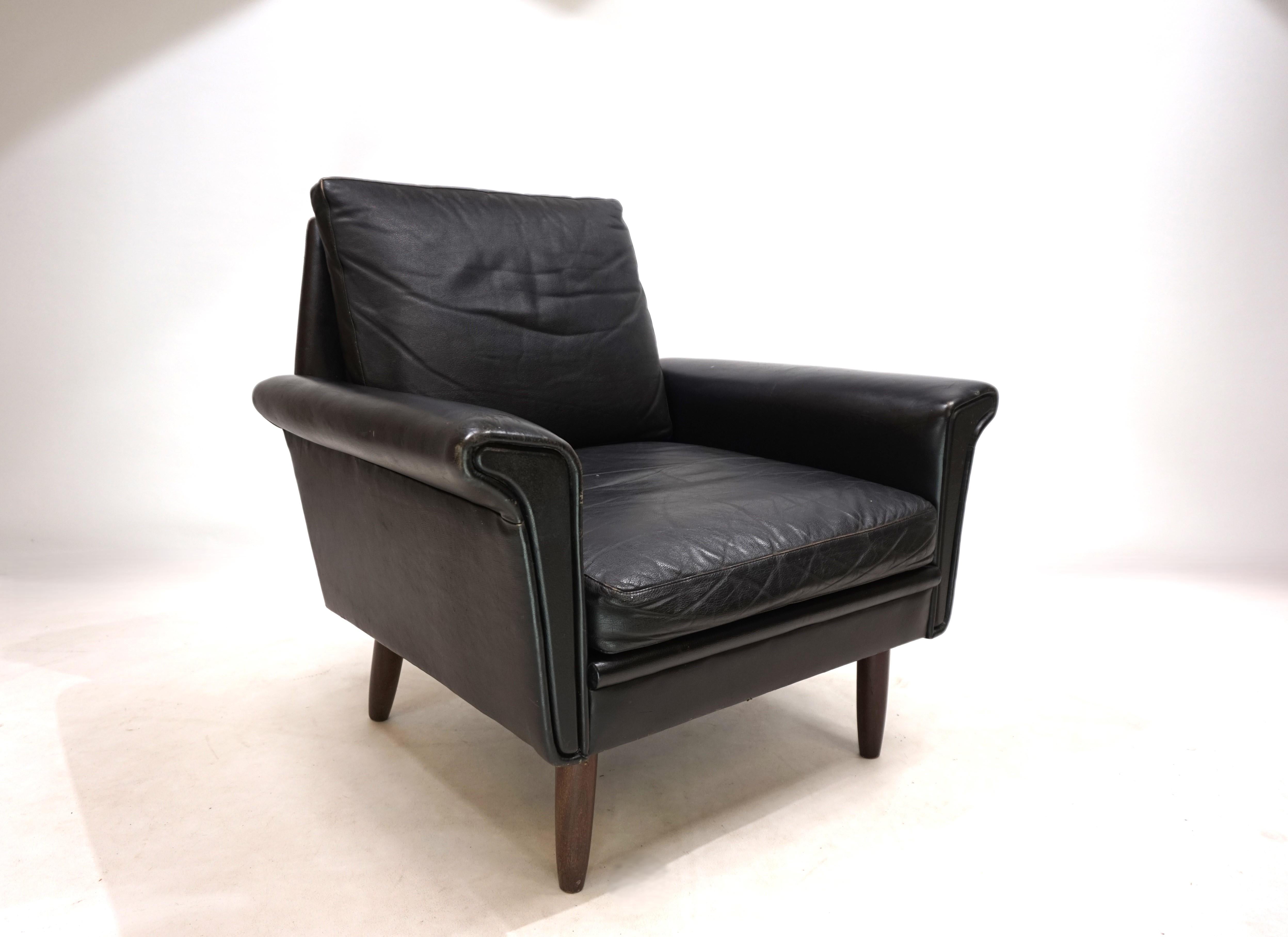 Gustav Thams Lounge-Sessel aus Leder, 1960 (Moderne der Mitte des Jahrhunderts) im Angebot