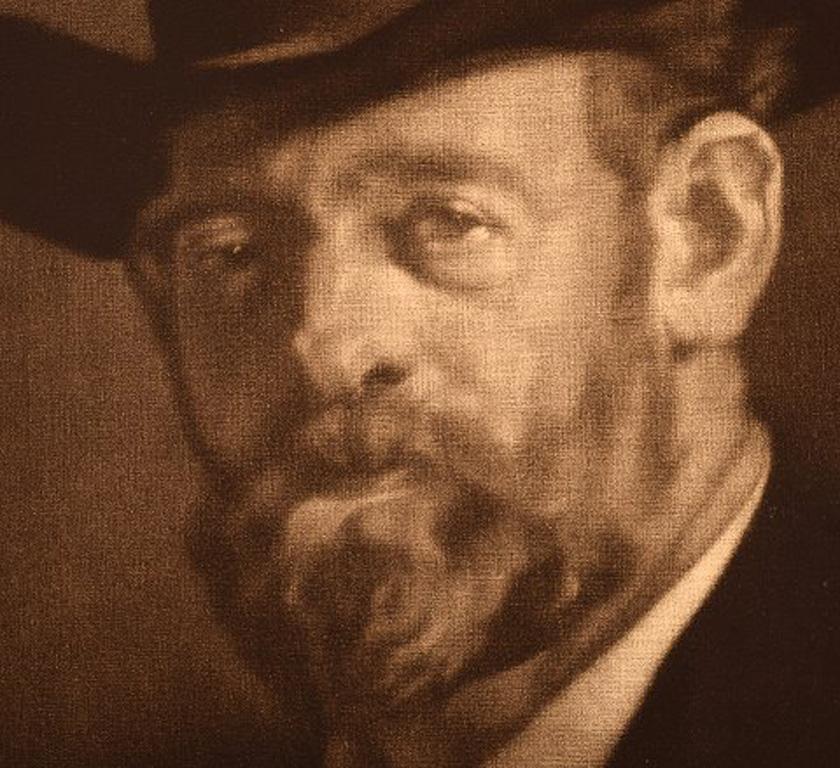 Danish Gustav V. Blom, Portrait of Peter Ilsted, 1919, Test Print For Sale