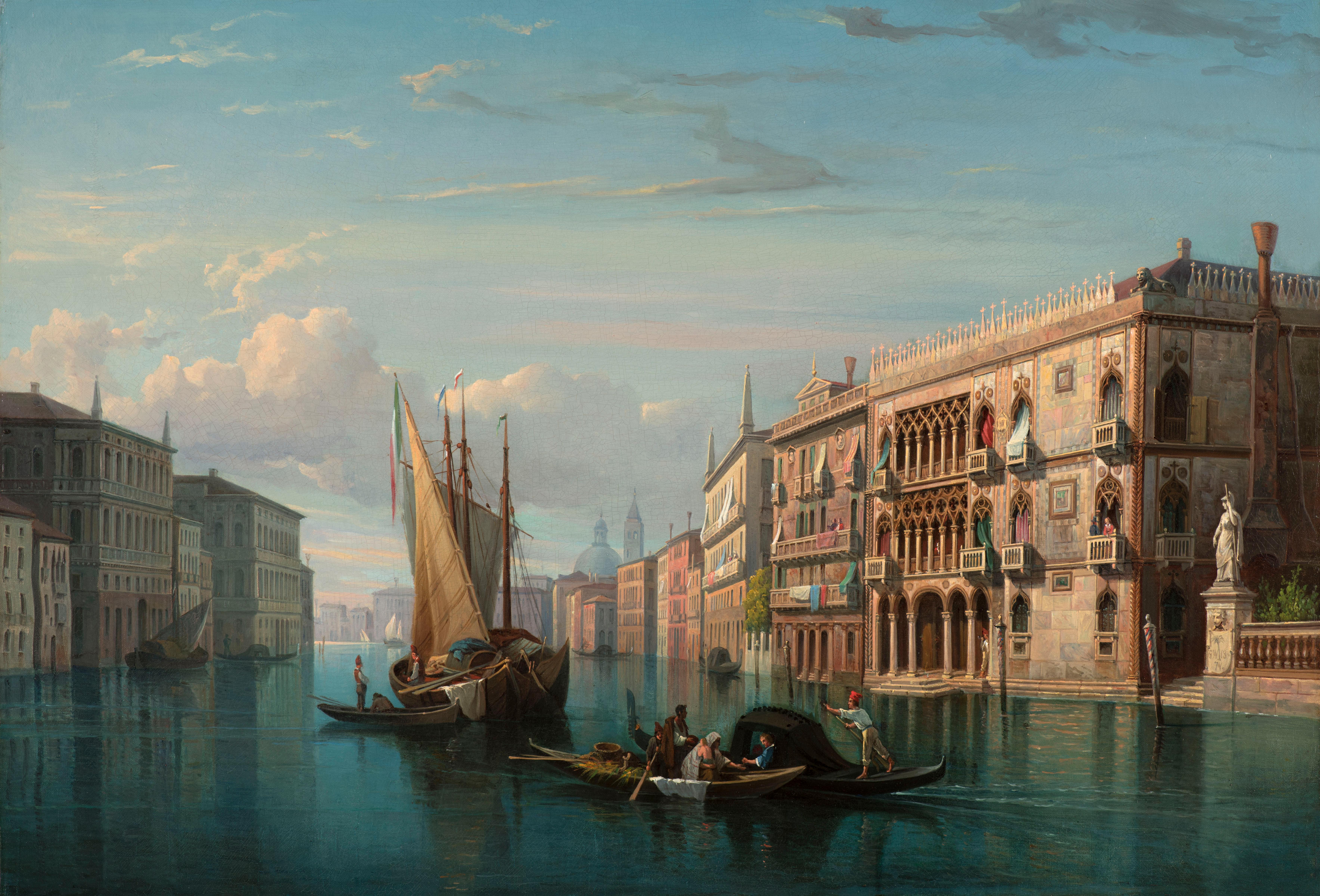 Gustav Vilhelm Palm Figurative Painting - View of the Palazzo Cá d’Oro in Venice