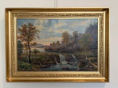 1907 American-Sweden Artist Gustav W. Leufstedt 1867-1909 antique landscape Art