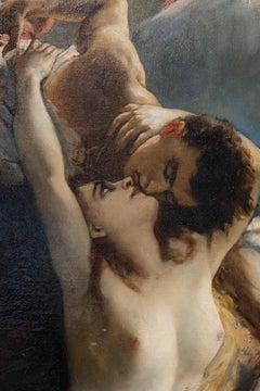 Kiss of the Siren Painting, Oiled on Canvas, Belle Époque, 1879