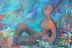 "Metamorphosis" - Paysage contemporain bleu ton sur ton surréaliste et fantastique