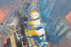 Navy, Orange, and Yellow Tribal Abstract Painting