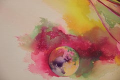 Untitled Seahorse Abstract Space Watercolor Painting